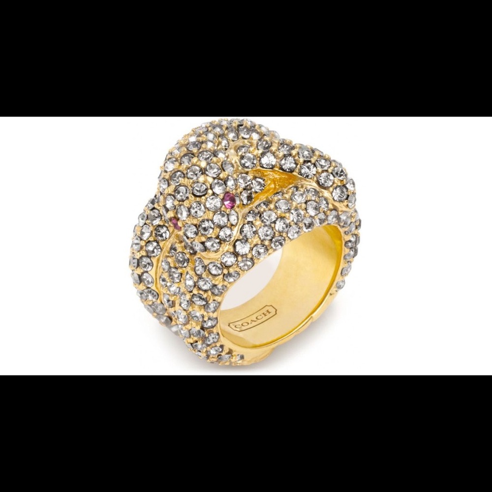 COACH | Metallic Paved Stone Snake Ring Size 9